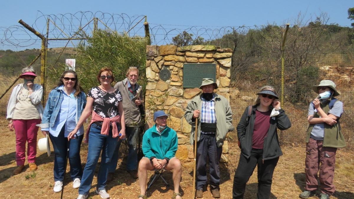 Some of our group about to enter the fenced off area of the Strubens’ Mine. 