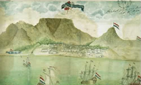 The Cape VOC settlement c. 1710. The Cape VOC settlement c. 1710, possibly drawn by Van Stade.