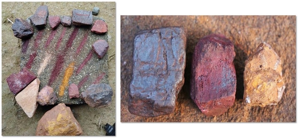 Some of the geological types and colours included in archaeological ‘ochre’ assemblages.